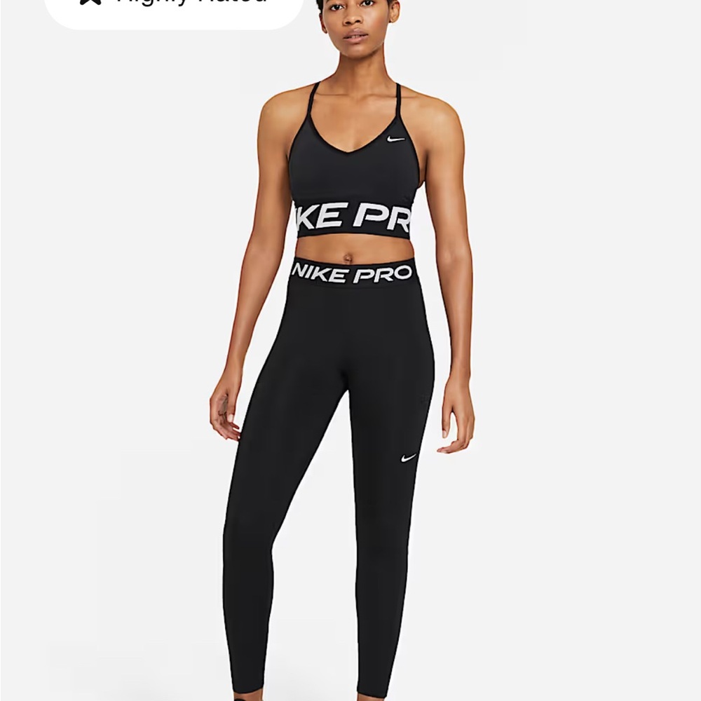 Nike Pro Women's Mid-Rise Mesh-Paneled Leggings Small